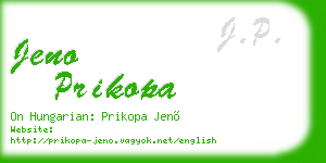 jeno prikopa business card